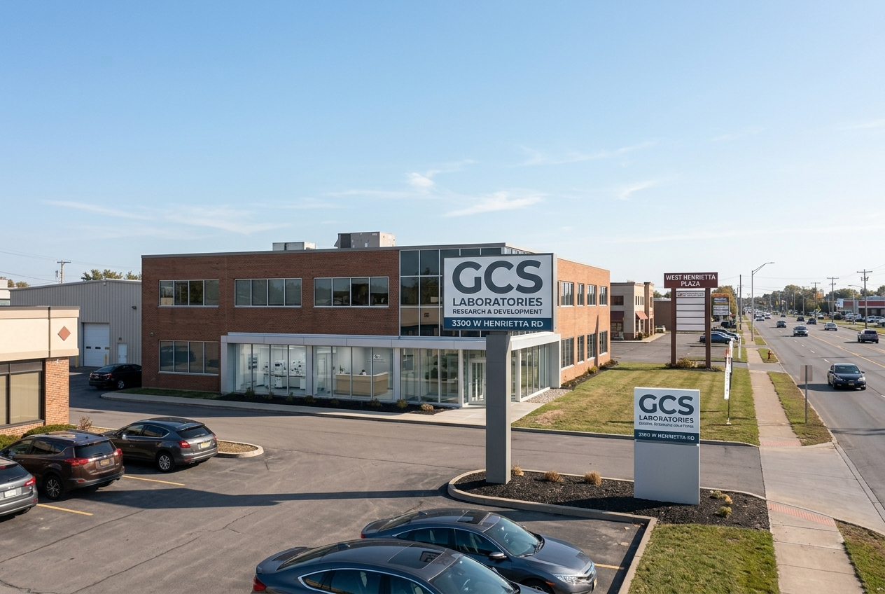 GCS Laboratories location at 3300 W Henrietta Rd, Rochester NY — research chemicals for sale in the US
